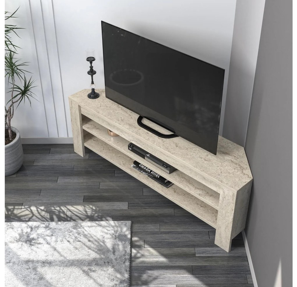 TV stolík/skrinka Cornette (travertín). Akcia -12%. Vlastná spoľahlivá doprava až k Vám domov. 1107987