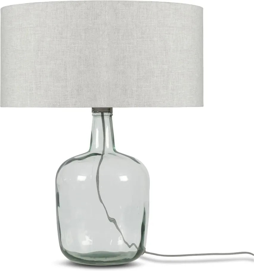 Stolová lampa so svetlobéžovým tienidlom a konštrukciou z recyklovaného skla Good&Mojo Murano, ⌀ 47 cm