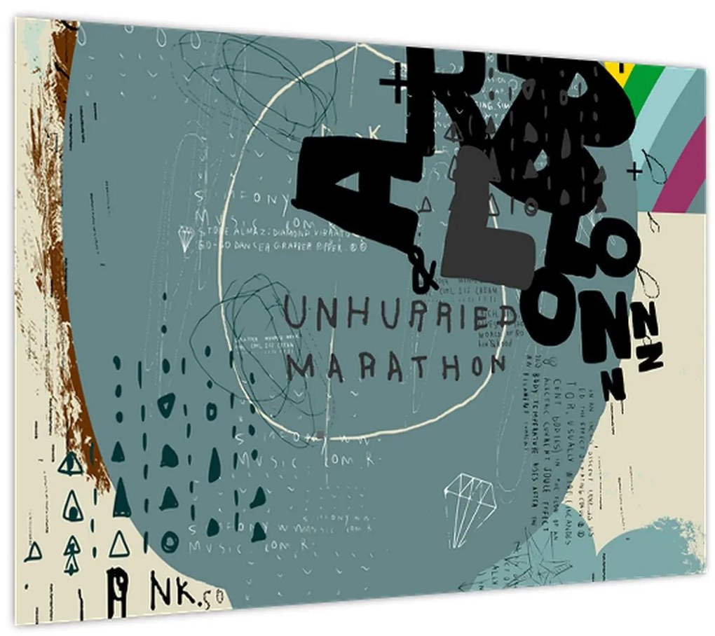 Obraz - Lietajúci balón s dúhou (70x50 cm)