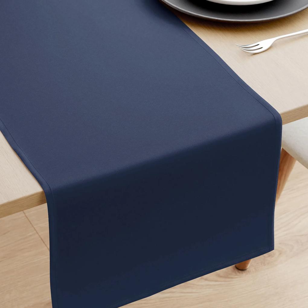 Goldea behúň na stôl loneta - atramentovo modrý 20x180 cm