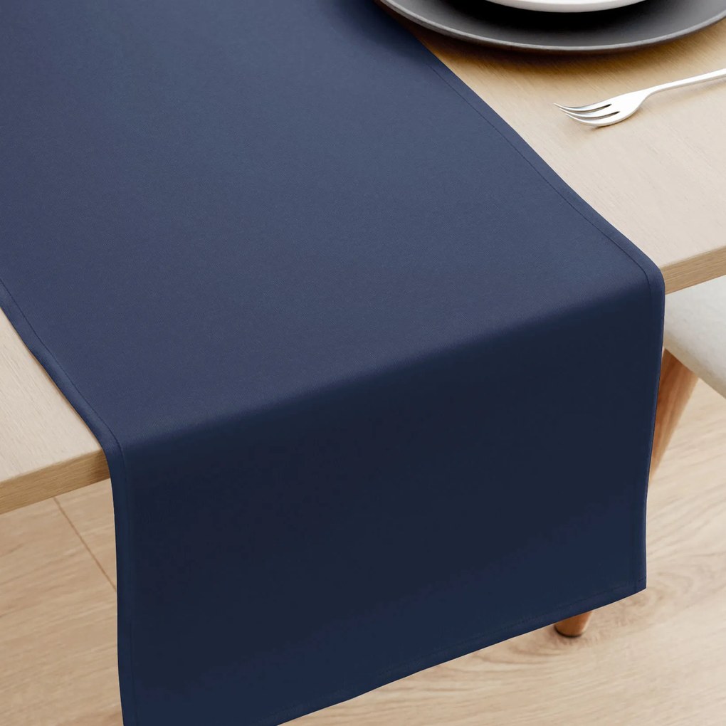 Goldea behúň na stôl loneta - atramentovo modrý 35x160 cm