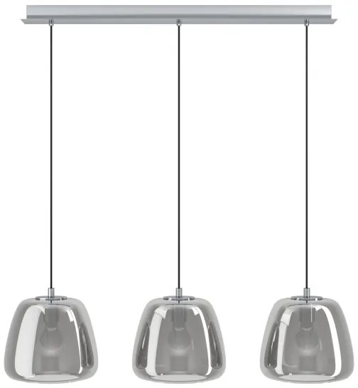 Eglo 39667 - Luster na lanku ALBARINO 3xE27/40W/230V dymová