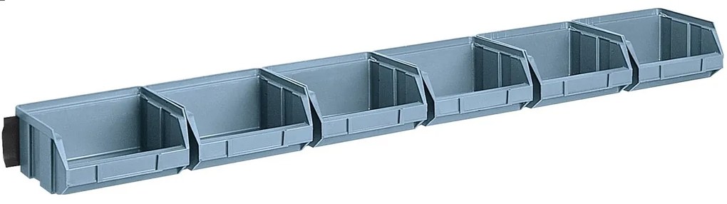 ARTPLAST Sada 6 pracovných úložných boxov 100x95x50mm s lištou na zavesenie