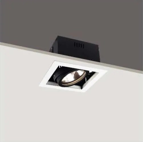Ledco BOX F single, zápustné svietidlo, G53 ( AR111 ), (D)191mm x (Š)191mm x (H)148mm, čierny