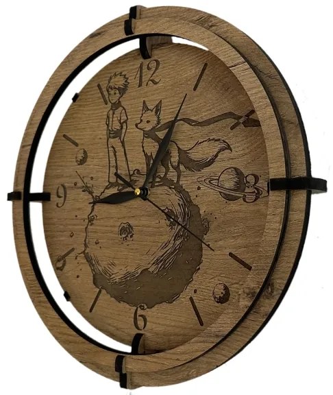 Li-Go 23712/DUB/BAT2 - LED stmievateľné hodiny so senzorom, LED/1xAA, priemer 32 cm, dub