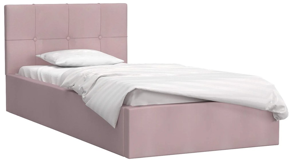 GM Čalúnená posteľ s úložným priestorom Ingrit 90x200 - ružová