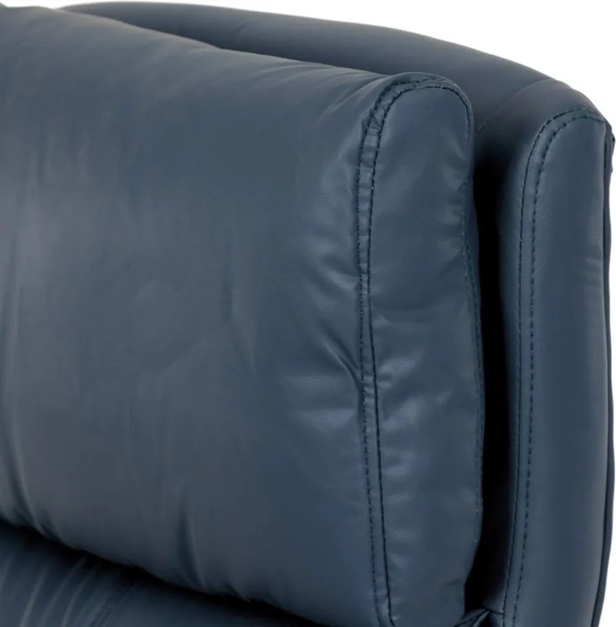 Kancelárske kreslo PEDRO — ekokoža, modrá