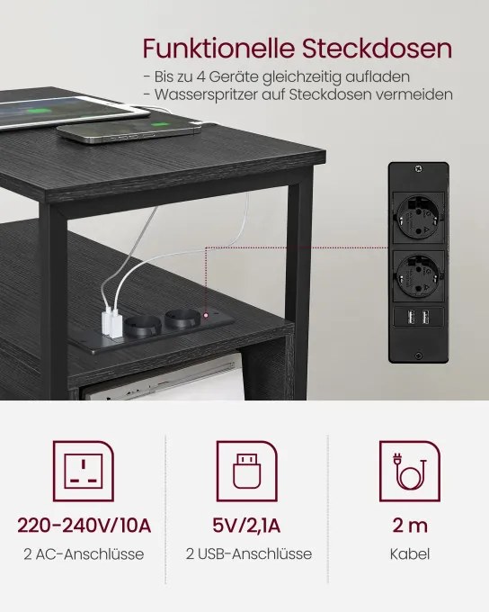 Príručný stolík so zásuvkami LET325B22