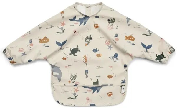 Liewood Nepremokavý podbradník s rukávmi Merle Sea creature Sandy