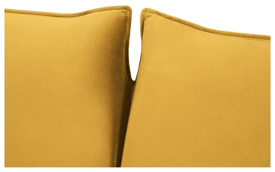 Zamatová rozkladacia pohovka v horčicovej farbe 214 cm Vienna – Cosmopolitan Design