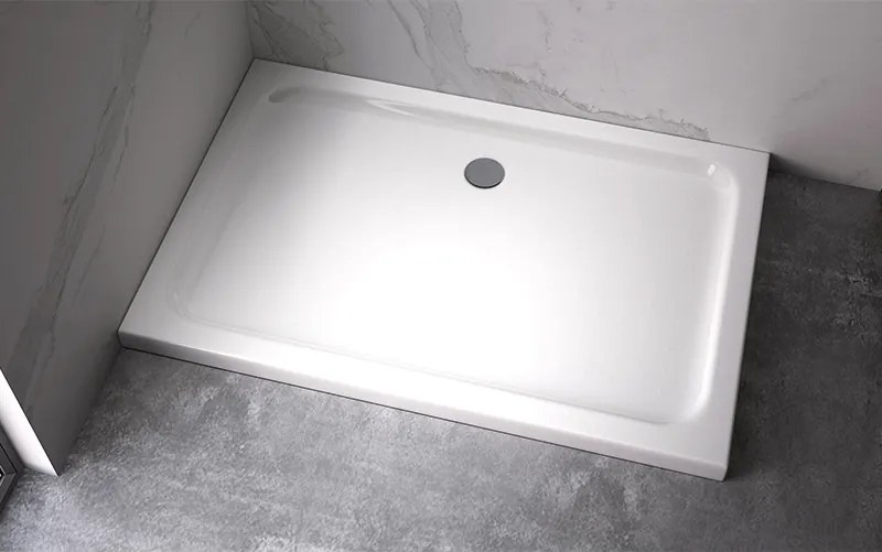 BPS-koupelny Obdĺžniková akrylátová sprchová vanička ST03D 130x80 biela