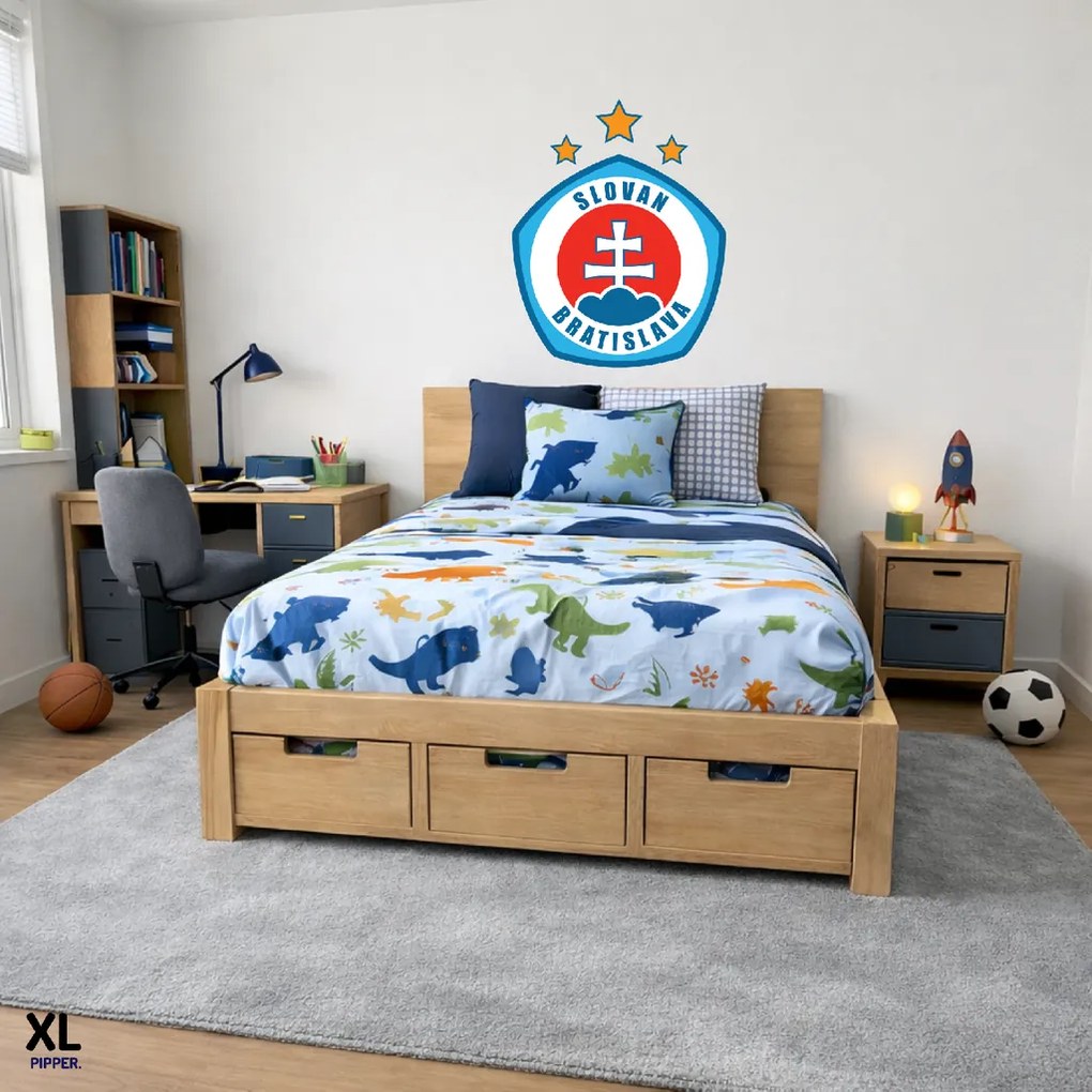 100x100cm Logo ŠK Slovan Bratislava - textilná nálepka na stenu Veľkosť: 60 cm