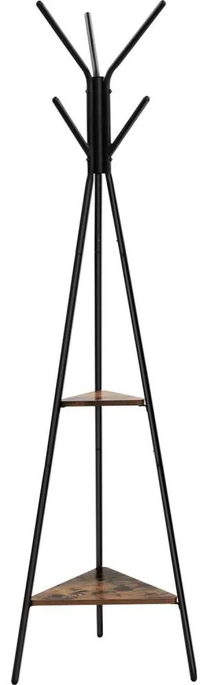 Stojanový vešiak LINEA čierny/hnedý