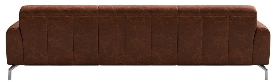 Červenohnedá kožená pohovka MESONICA Puzo, 240 cm
