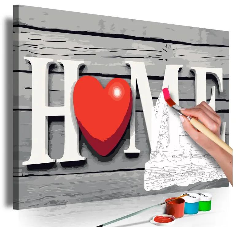 Obraz - maľovaný podľa čísel Home with Red Heart