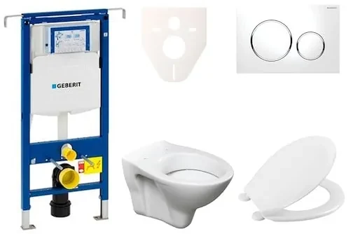 Cenovo zvýhodnený závesný WC set Geberit do ľahkých stien / predstenová montáž + WC S-Line S-line Pro 111.355.00.5NR4