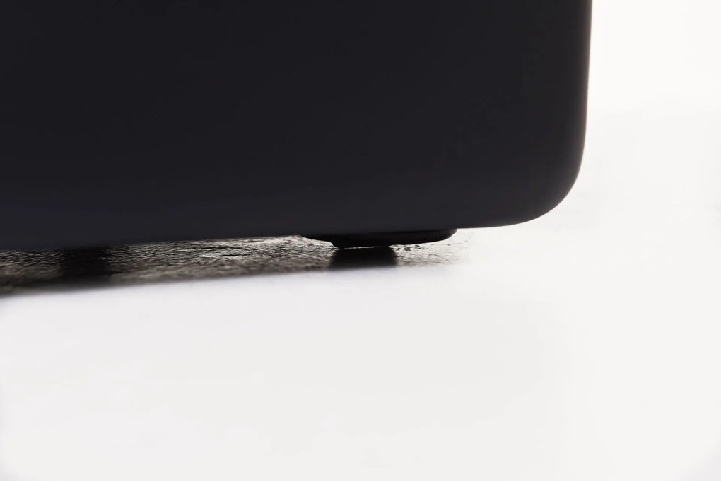 Hrantík MAXI ROUND, sklolaminát, šírka 80 cm, s kolieskami, čierny mat