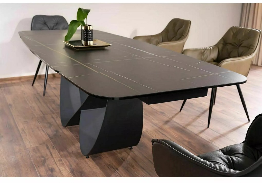 Rozkladací jedálenský stôl Infinity 160/240 cm čierny mat