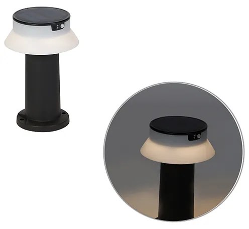Stojaca vonkajšia lampa čierna vrátane LED so stmievačom IP55 solárna - Felice