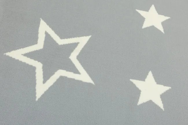 Koberec LUNA 533744/89944 hviezdy, sivý / krémový