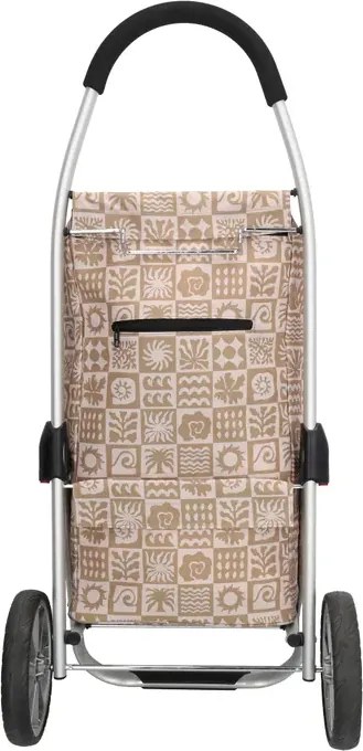 Beagles Béžový kockovaný nákupný vozík na kolieskach “Aluman“