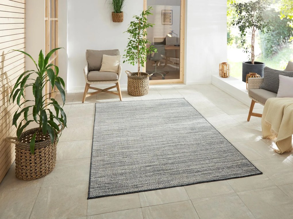 Kusový koberec Gemini 105543 Silver z kolekcie Elle – na von aj na doma, 120x170, šedá, chodba / predsieň, ELLE Decoration