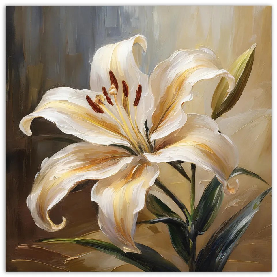 Gario Obraz na plátne Maľovaný kvet ľalia Rozmery: 60 x 60 cm