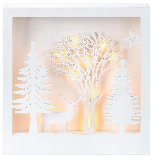 Biela vianočná svetelná dekorácia Folkabo – Markslöjd