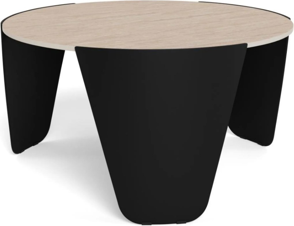 Kulatý designový konferenční stolek Altea travertin/černý