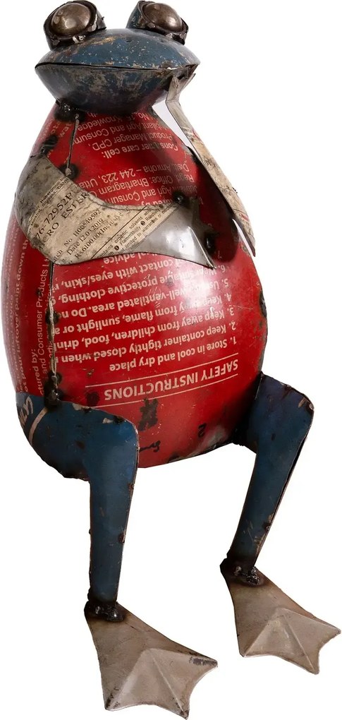 Kovová premýšľajúca žaba v štýle upcycle 250x180x410