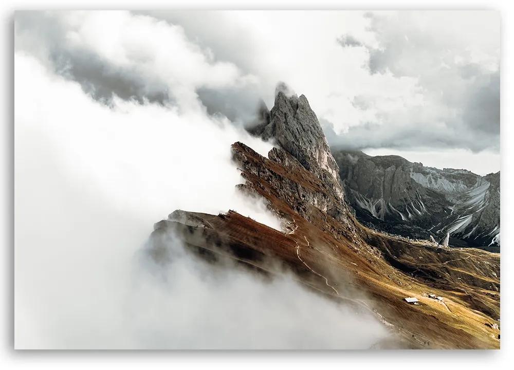 Obraz na plátně, Vrchol hory v oblacích - 60x40 cm