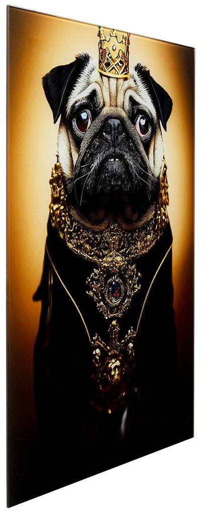 Pug obraz čierno-zlatý 40x60 cm