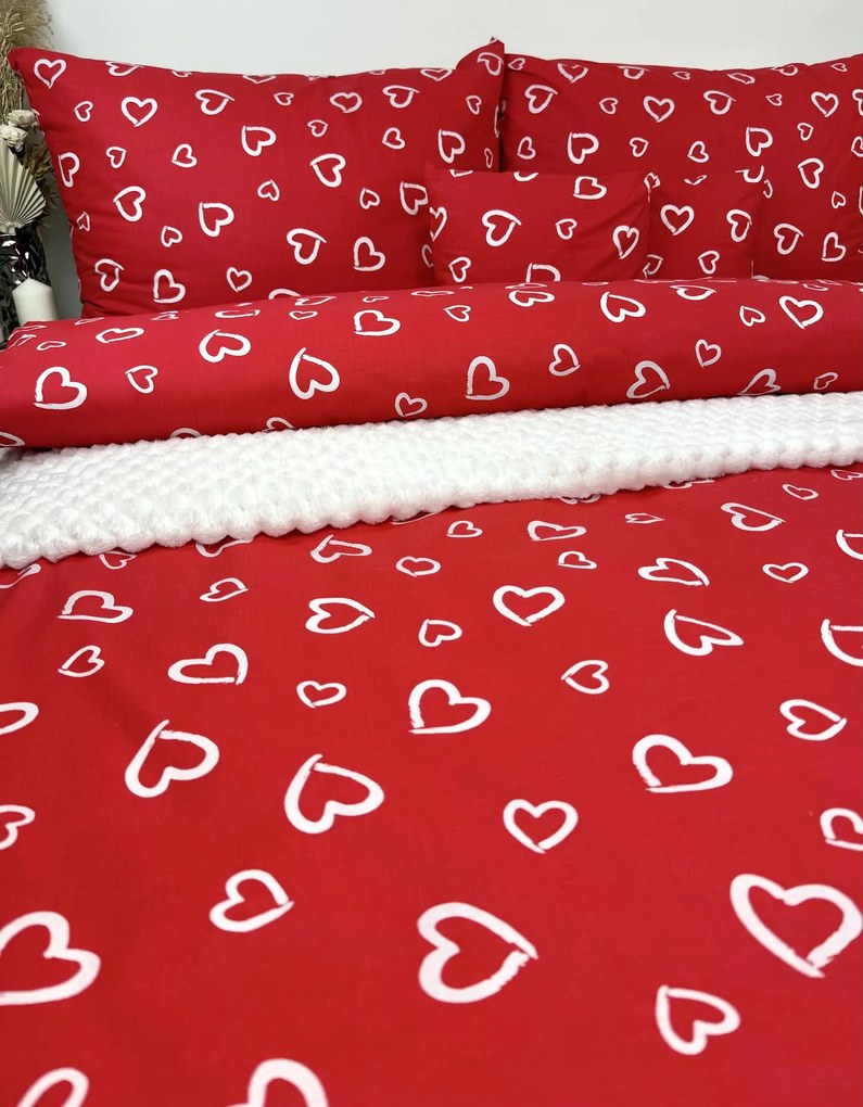 INTERMEDIC SK Posteľná obliečka Heart Red 140x200/70x90 cm
