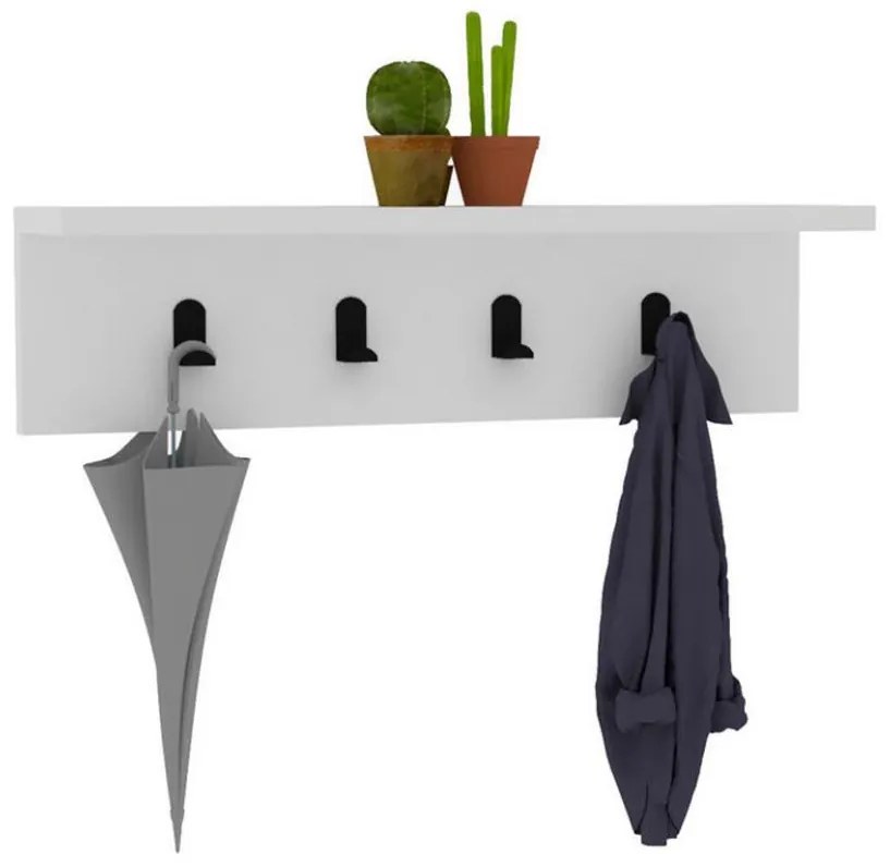 Nástenný vešiak AYLA 14,5x60 cm biela