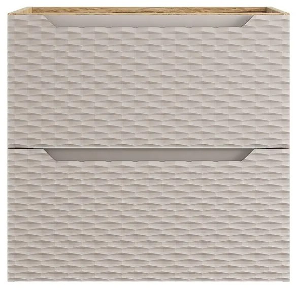 Závesná skrinka Ocean Sky so zápustným umývadlom 120 cm béžová/dub olejovaný