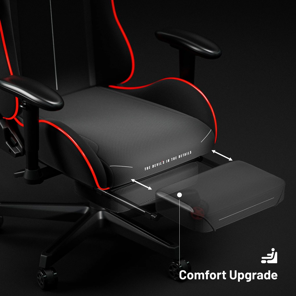 Čierne herné kreslo s LED RGB osvetlením: Diablo X-Starter
