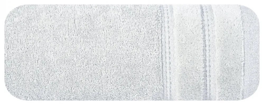 Osuška GLORY v sivej farbe, s velúrovým okrajom a lesklou niťou Šírka: 50 cm | Dĺžka: 90 cm