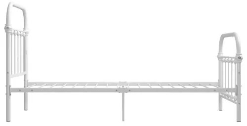 vidaXL Posteľný rám, biely, kov 90x200 cm-