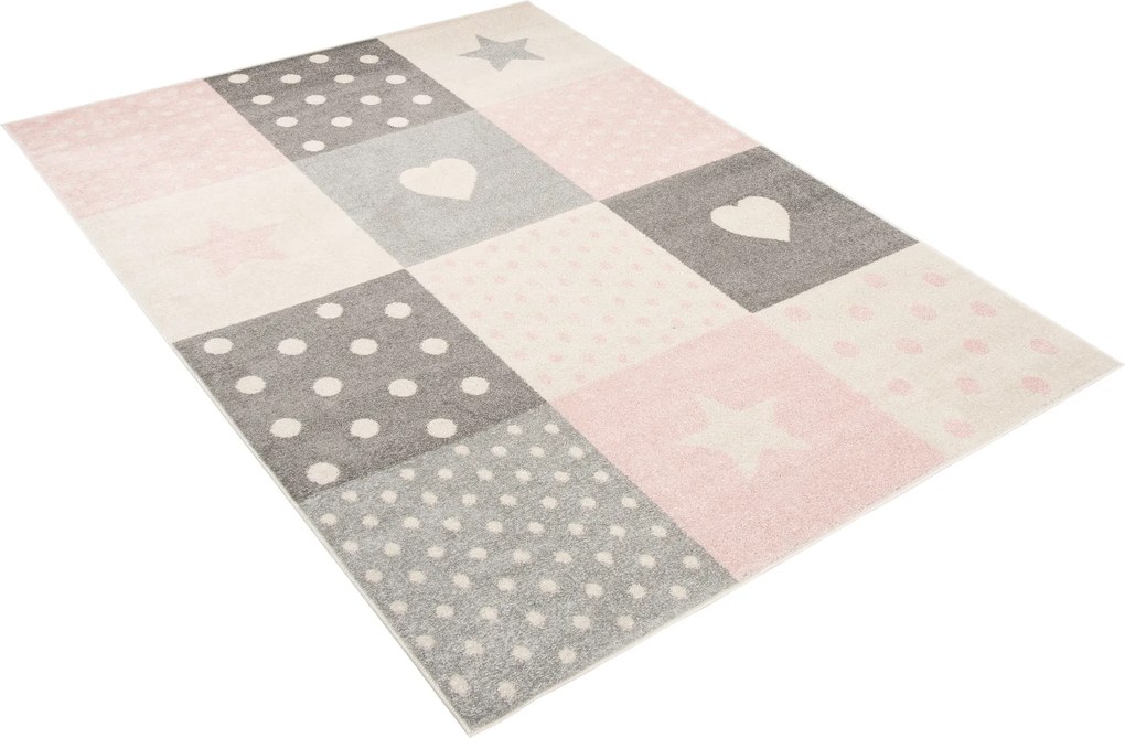 TA Koberec C573I BIELA/RUŽOVÁ AZÚROVÁ Rozmer: 180x260 cm