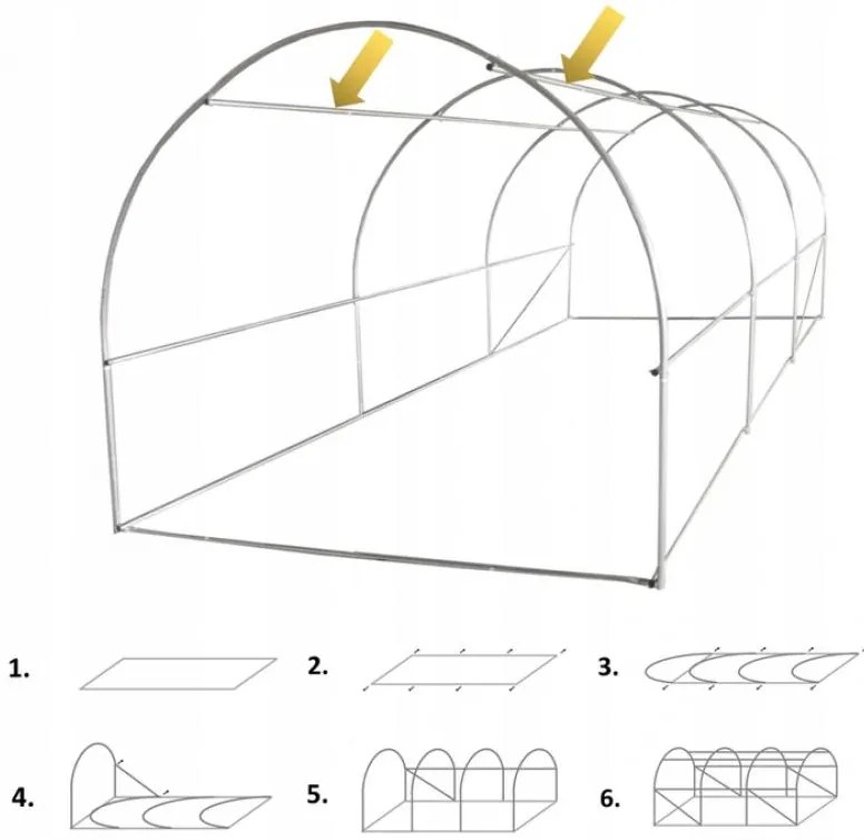 GARDEN LINE Konštrukcia na foliovník 4x2,5m GardenLine TUN0341