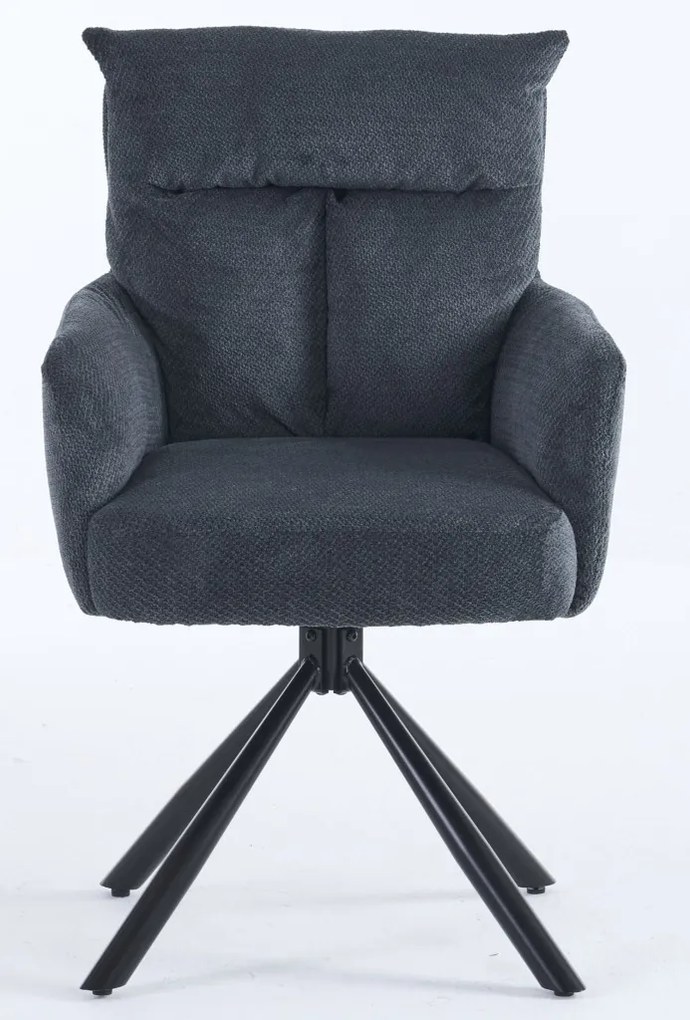 Jedálenská stolička Stephanie, tmavo šedá látka