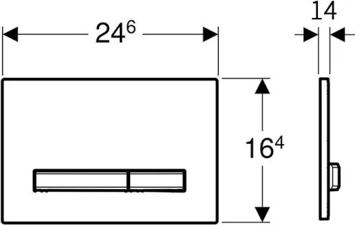 Geberit 115.788.SD.2-Splachovacie tlačidlo Sigma50 24,6x16,4 cm antracit/matný chróm