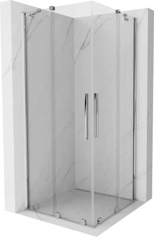 Mexen Velar Duo posuvná sprchová kabína 90 x 90 cm, transparentná, chróm - 871-090-090-02-01