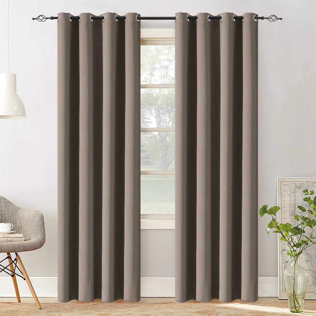 Svetlohnedý záves OXFORD 140x250 cm Zavesenie: Riasiaca páska