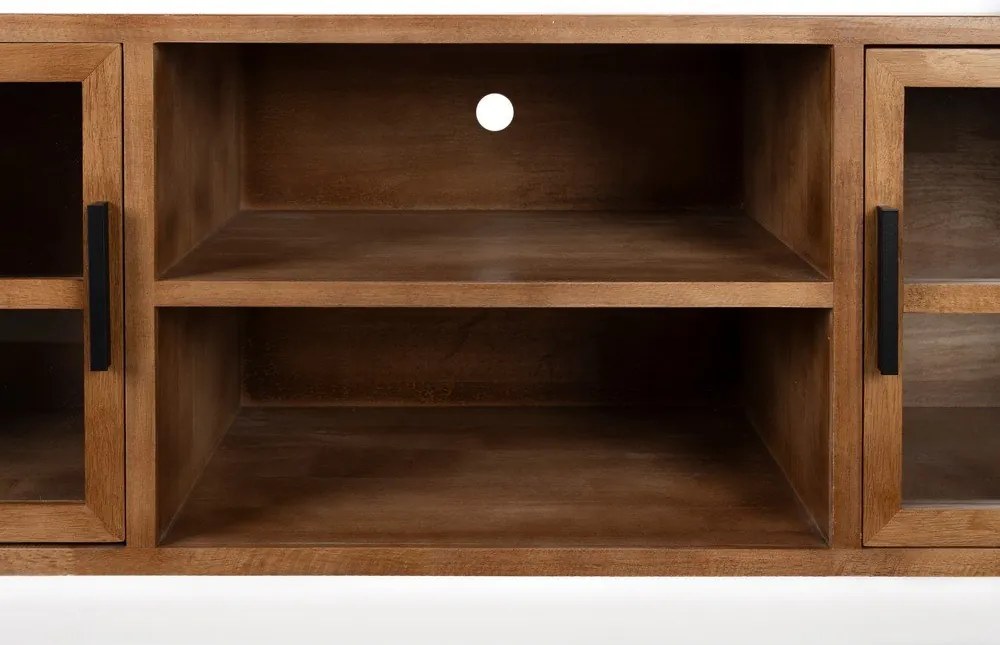 TV stolík z kaučukového dreva v prírodnej farbe 150x55x38 cm Yaz – White Label