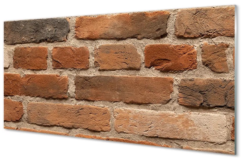 Sklenený obklad do kuchyne Tehlová múr kamenná 140x70cm