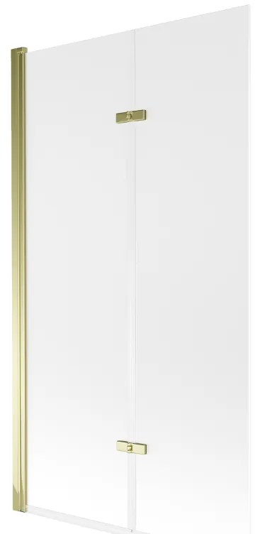Mexen Castor, vaňová zástena 2-krídlová 100 x 150 cm, otočné krídlo, 6 mm námraza sklo, zlatý profil, 892-100-002-50-30
