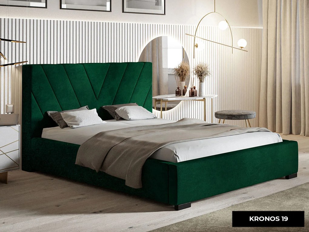 PROXIMA.store - Moderná čalúnená posteľ VIVIAN ROZMER: 140 x 200 cm, FARBA NÔH: dub