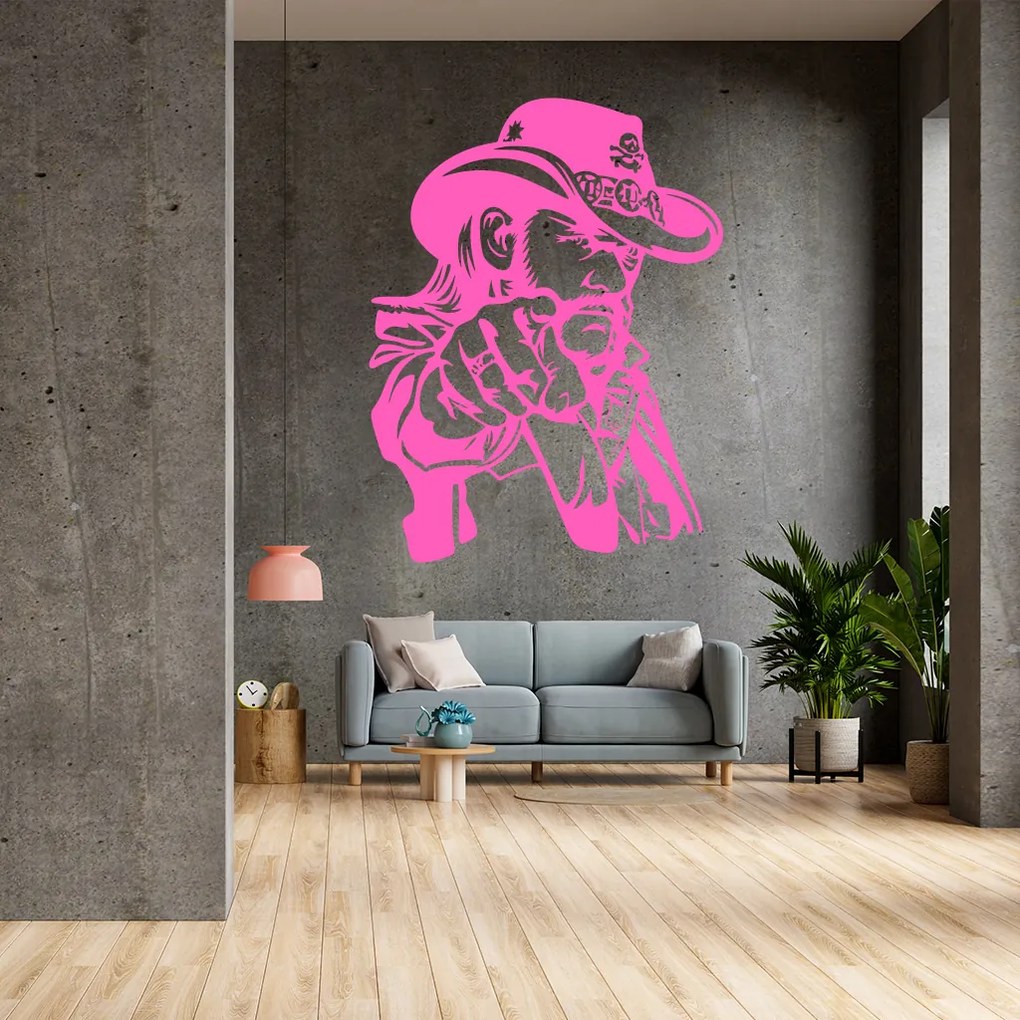 Veselá Stena Samolepka Lemmy Kilmister Farba: modrá, Veľkosť: 100 x 77 cm