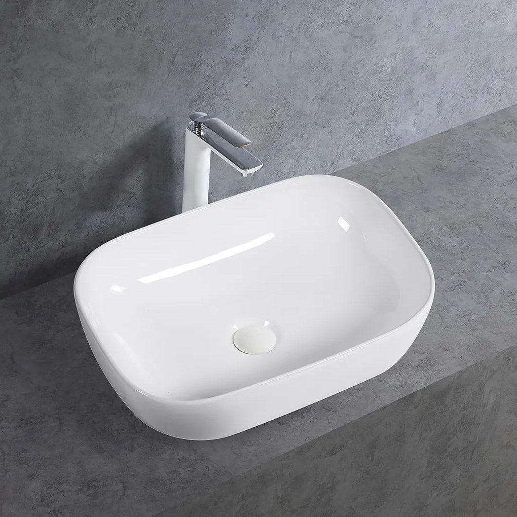 Cerano Lino, keramické umývadlo na dosku 470x330x140 mm, biela lesklá, CER-CER-428398